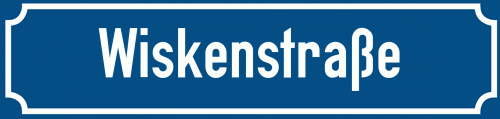 Straßenschild Wiskenstraße