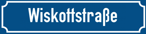 Straßenschild Wiskottstraße