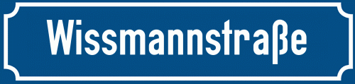 Straßenschild Wissmannstraße zum kostenlosen Download