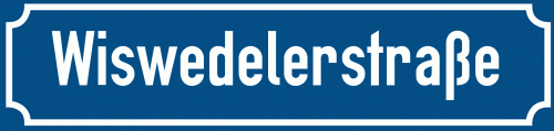 Straßenschild Wiswedelerstraße zum kostenlosen Download