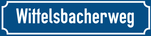 Straßenschild Wittelsbacherweg zum kostenlosen Download