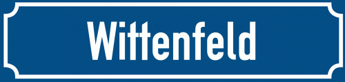 Straßenschild Wittenfeld