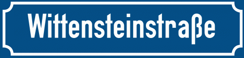 Straßenschild Wittensteinstraße zum kostenlosen Download