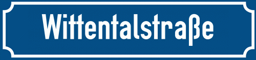 Straßenschild Wittentalstraße zum kostenlosen Download