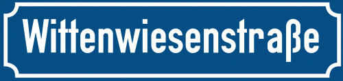 Straßenschild Wittenwiesenstraße