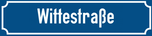 Straßenschild Wittestraße