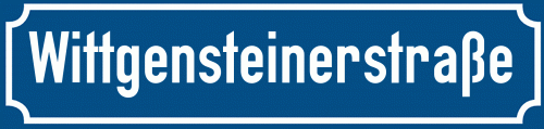 Straßenschild Wittgensteinerstraße