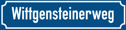 Straßenschild Wittgensteinerweg