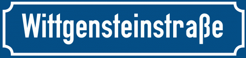 Straßenschild Wittgensteinstraße