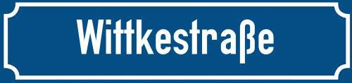 Straßenschild Wittkestraße
