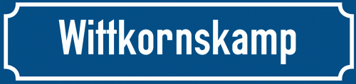 Straßenschild Wittkornskamp