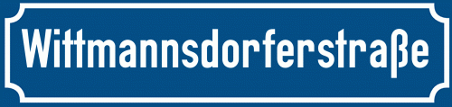 Straßenschild Wittmannsdorferstraße