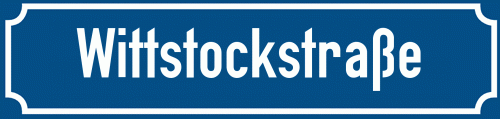 Straßenschild Wittstockstraße zum kostenlosen Download