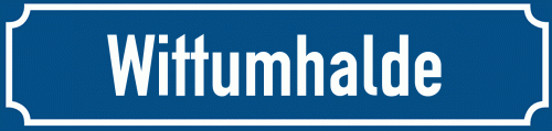 Straßenschild Wittumhalde