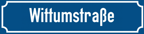 Straßenschild Wittumstraße