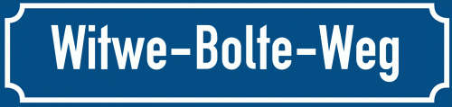 Straßenschild Witwe-Bolte-Weg