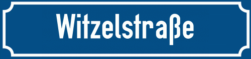 Straßenschild Witzelstraße
