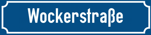 Straßenschild Wockerstraße