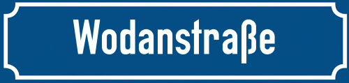 Straßenschild Wodanstraße zum kostenlosen Download
