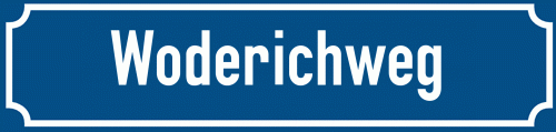 Straßenschild Woderichweg zum kostenlosen Download
