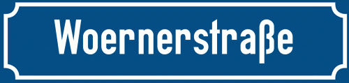 Straßenschild Woernerstraße