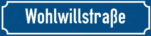 Straßenschild Wohlwillstraße