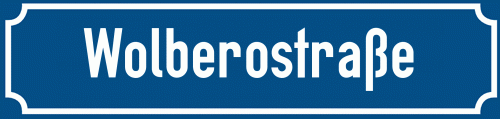 Straßenschild Wolberostraße