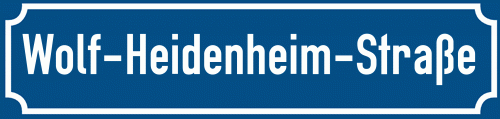 Straßenschild Wolf-Heidenheim-Straße