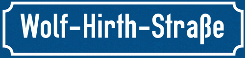Straßenschild Wolf-Hirth-Straße zum kostenlosen Download