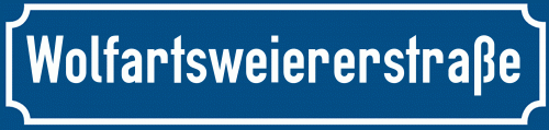Straßenschild Wolfartsweiererstraße zum kostenlosen Download