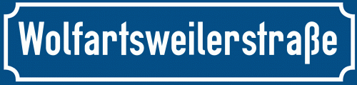 Straßenschild Wolfartsweilerstraße