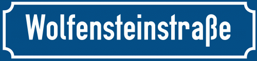 Straßenschild Wolfensteinstraße