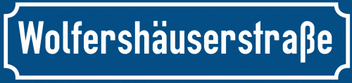 Straßenschild Wolfershäuserstraße zum kostenlosen Download