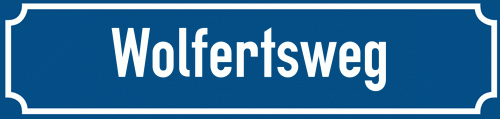 Straßenschild Wolfertsweg