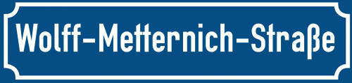 Straßenschild Wolff-Metternich-Straße zum kostenlosen Download