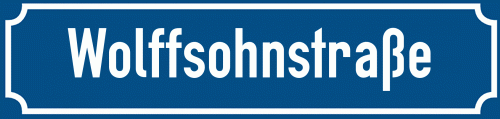 Straßenschild Wolffsohnstraße