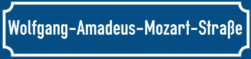 Straßenschild Wolfgang-Amadeus-Mozart-Straße