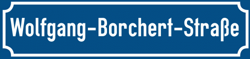 Straßenschild Wolfgang-Borchert-Straße