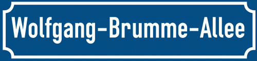 Straßenschild Wolfgang-Brumme-Allee