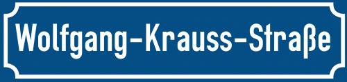 Straßenschild Wolfgang-Krauss-Straße