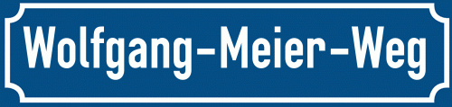 Straßenschild Wolfgang-Meier-Weg