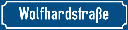 Straßenschild Wolfhardstraße zum kostenlosen Download