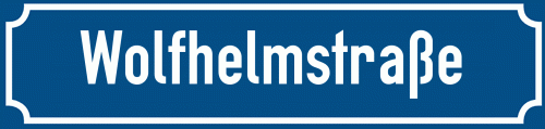 Straßenschild Wolfhelmstraße zum kostenlosen Download
