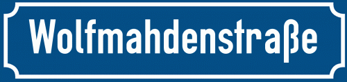Straßenschild Wolfmahdenstraße zum kostenlosen Download