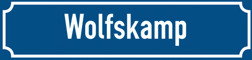 Straßenschild Wolfskamp zum kostenlosen Download