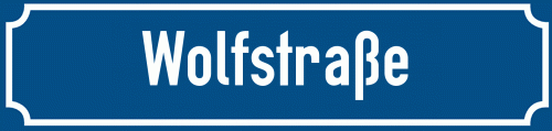 Straßenschild Wolfstraße zum kostenlosen Download