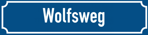Straßenschild Wolfsweg
