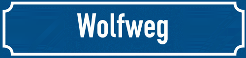 Straßenschild Wolfweg