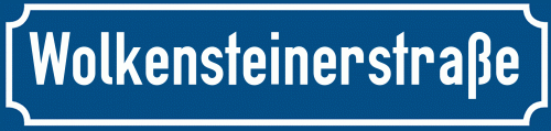 Straßenschild Wolkensteinerstraße