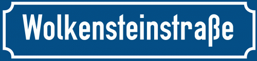 Straßenschild Wolkensteinstraße